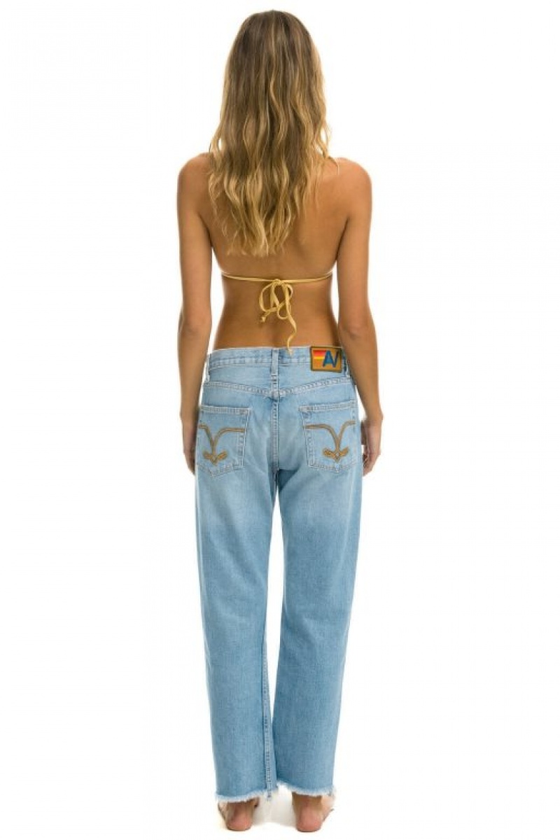 Jeans Aviator Nation Mid Rise Relaxed Surfer Mujer Super Light | 41OLISQJV