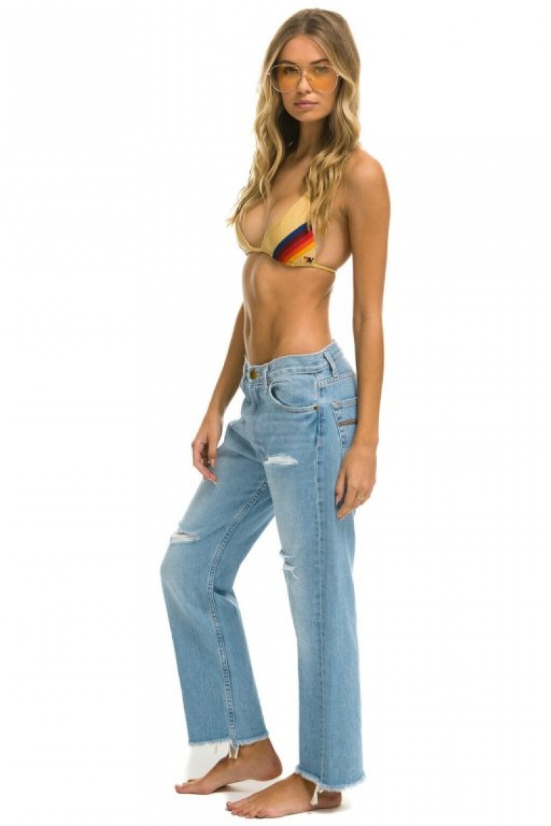 Jeans Aviator Nation Mid Rise Relaxed Surfer Mujer Super Light | 41OLISQJV