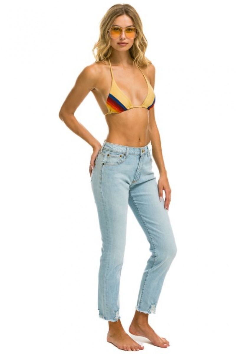 Jeans Aviator Nation Mid Rise Slim Surfer Mujer Super Light | 41NVXKWAB