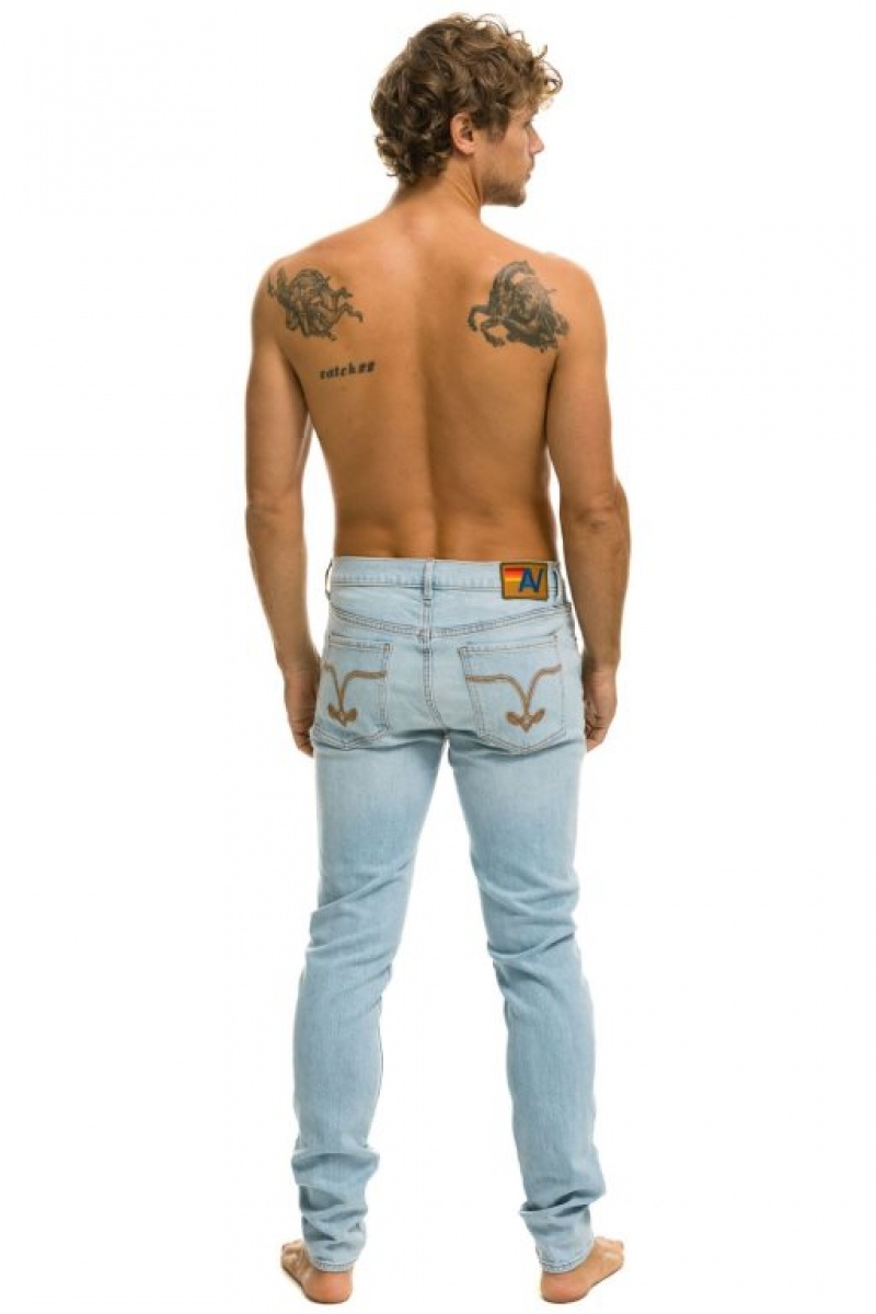 Jeans Aviator Nation Slim Fit Surfer Denim Hombre Super Light | 97GECBJIU
