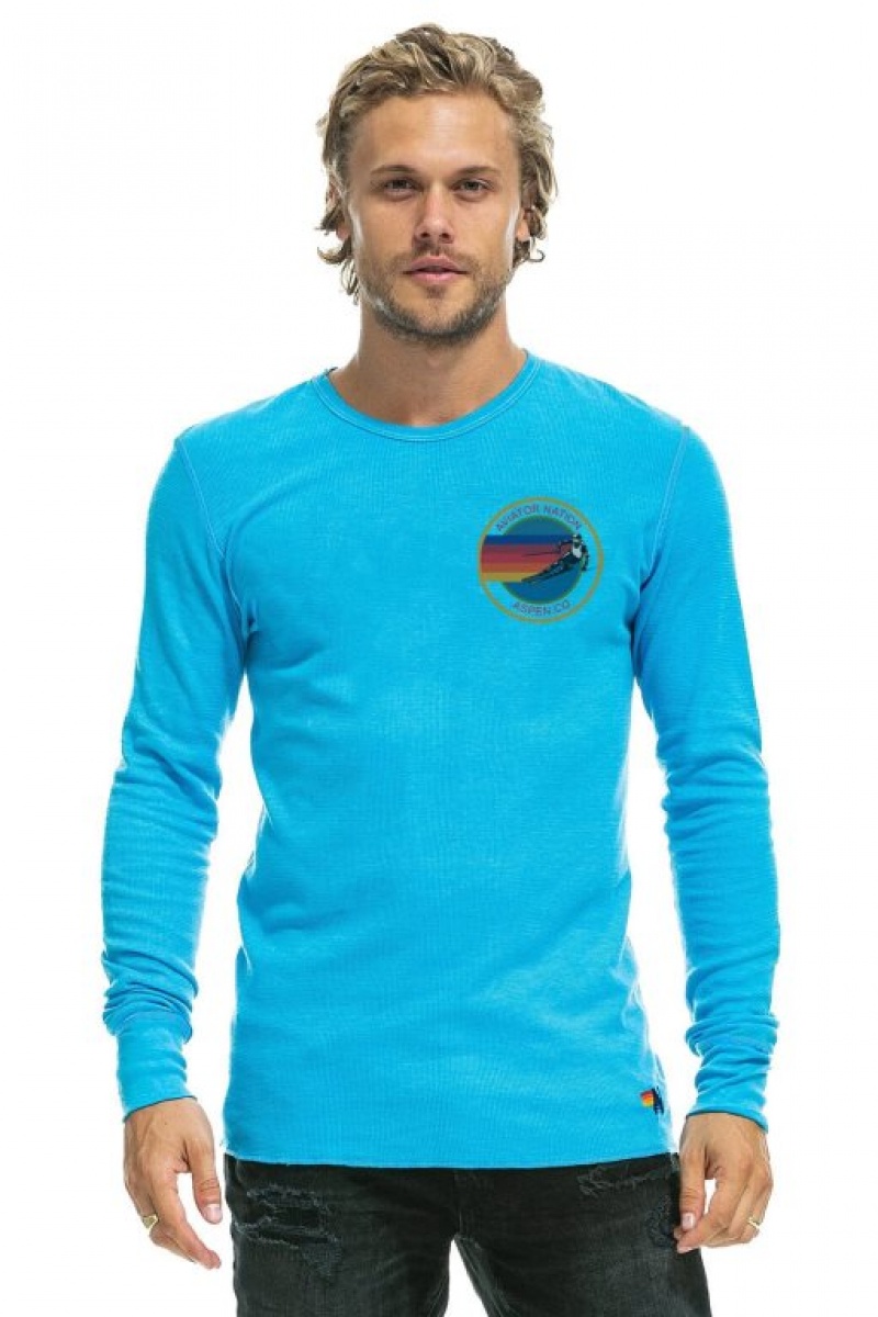 Manga Larga Aviator Nation Aspen Thermal Hombre Blue | 71WANKJSF
