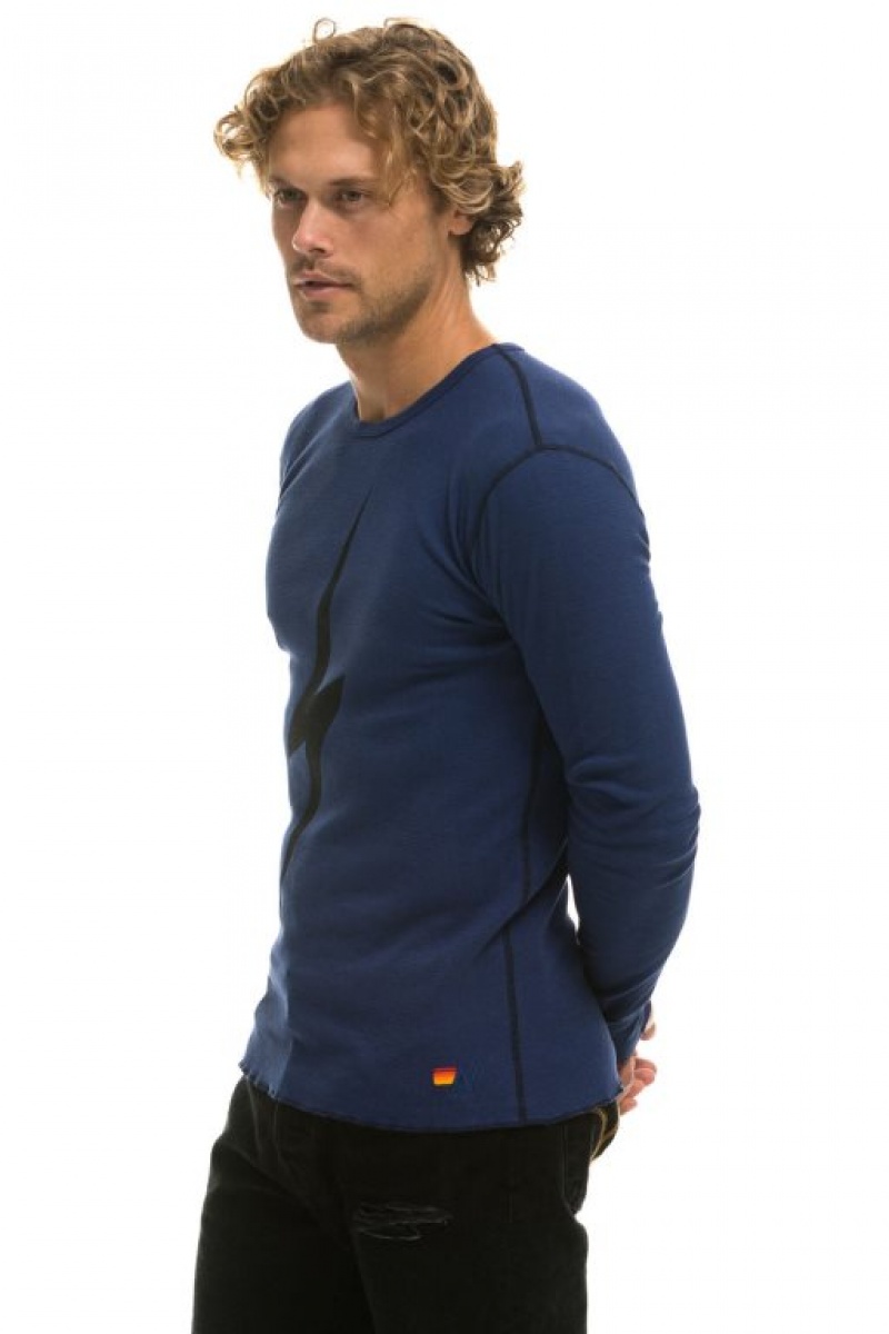 Manga Larga Aviator Nation Bolt Thermal Mujer Navy | 27SDFQRNJ