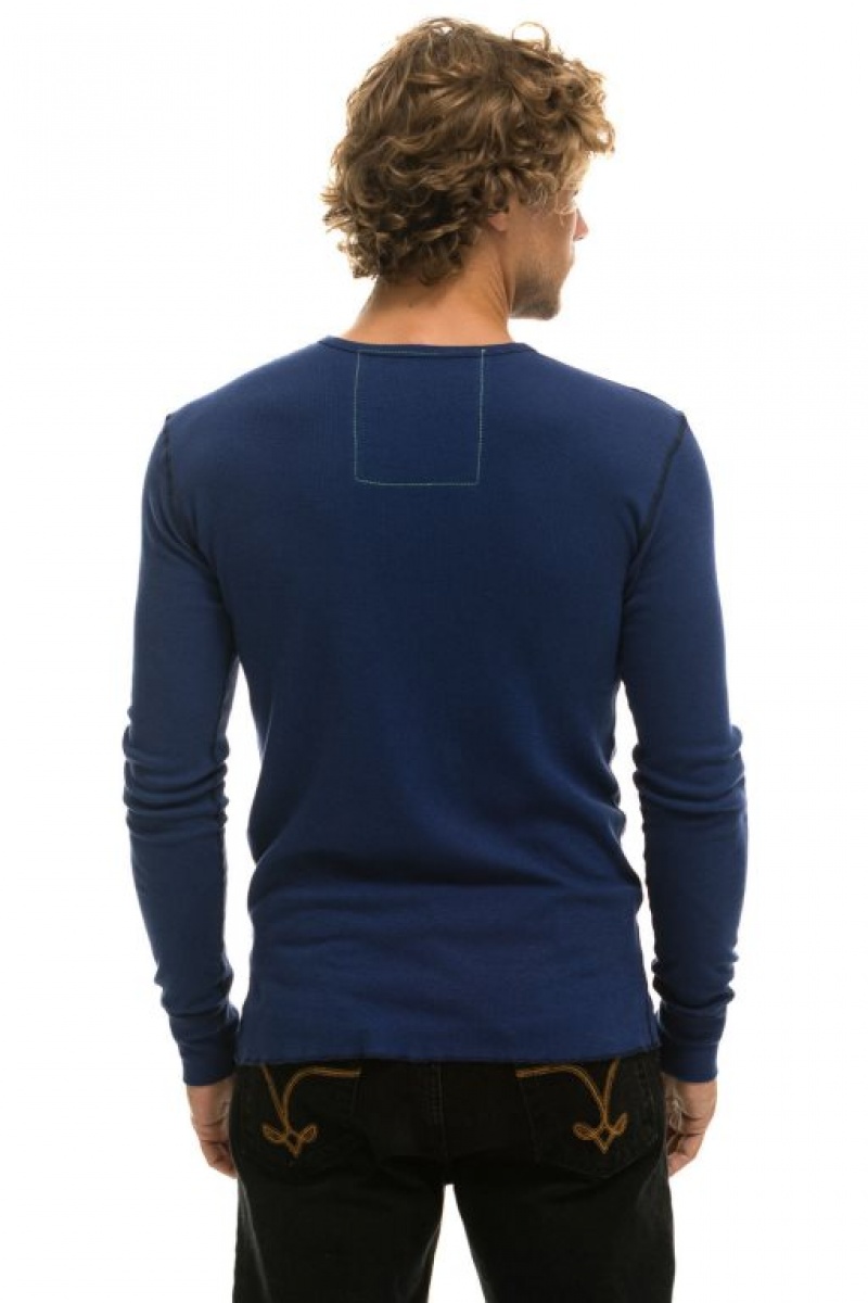 Manga Larga Aviator Nation Bolt Thermal Mujer Navy | 27SDFQRNJ