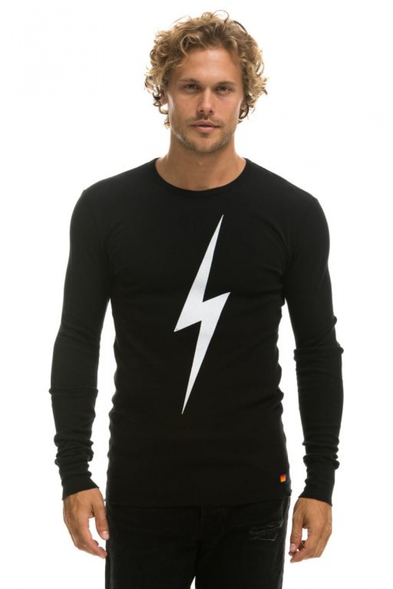 Manga Larga Aviator Nation Bolt Thermal Mujer Black | 27TLZMUQV
