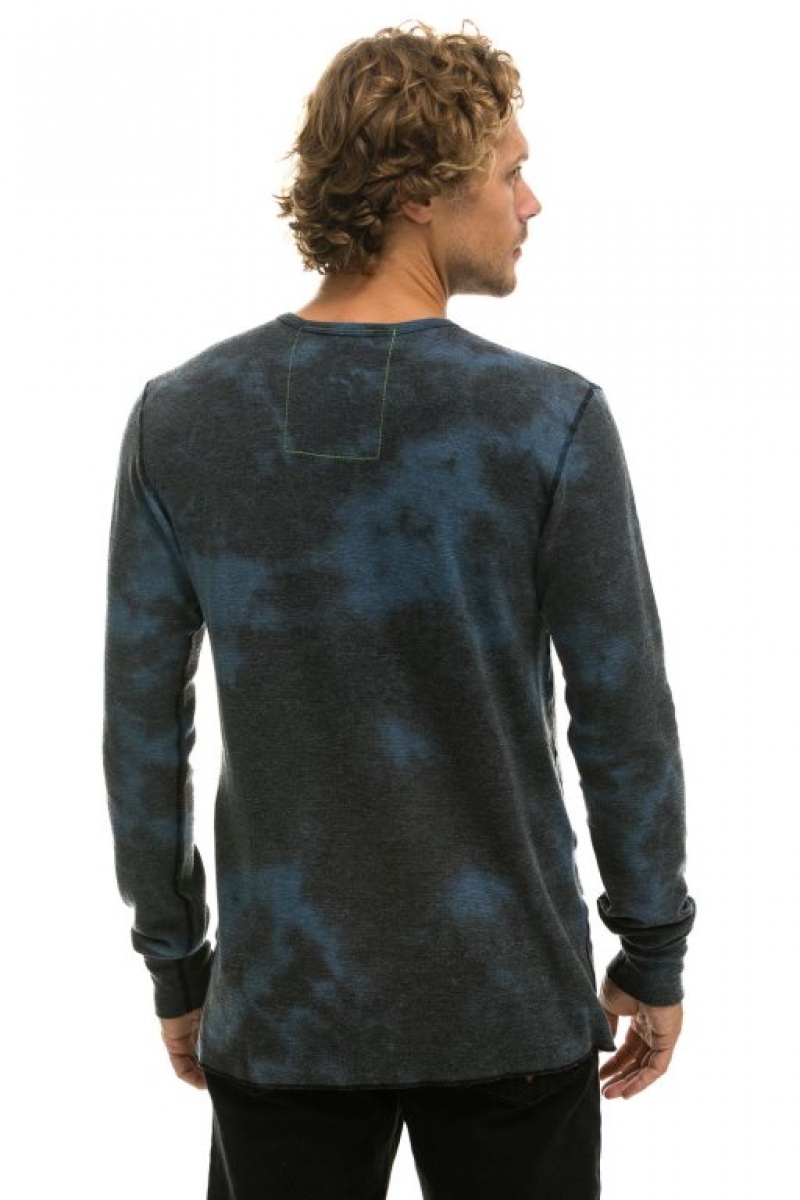 Manga Larga Aviator Nation Hand Dyed Thermal Mujer Blue Black | 27LJQOPHM