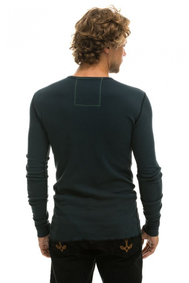 Manga Larga Aviator Nation Logo Thermal Hombre Grey | 71KNASTPC