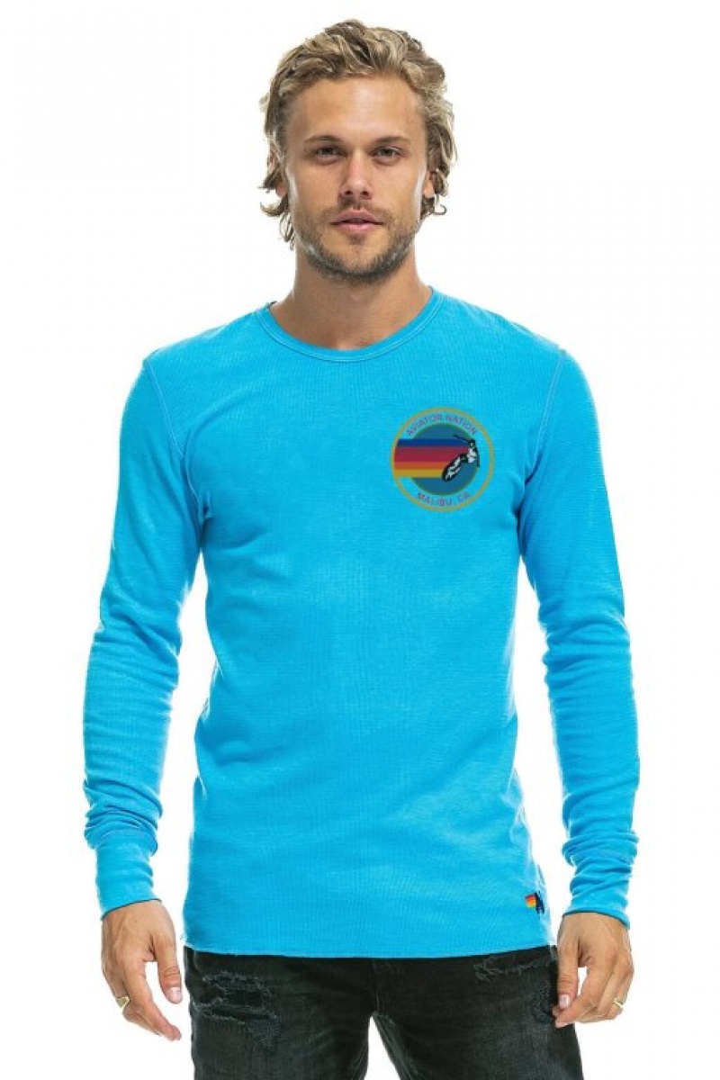 Manga Larga Aviator Nation Malibu Thermal Hombre Blue | 71VNQSZKB