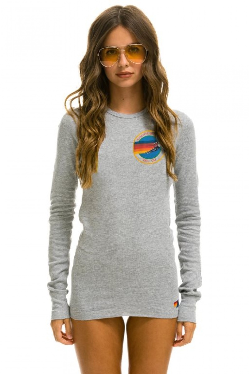 Manga Larga Aviator Nation Vail Thermal Hombre Grey | 71LQKZNHI