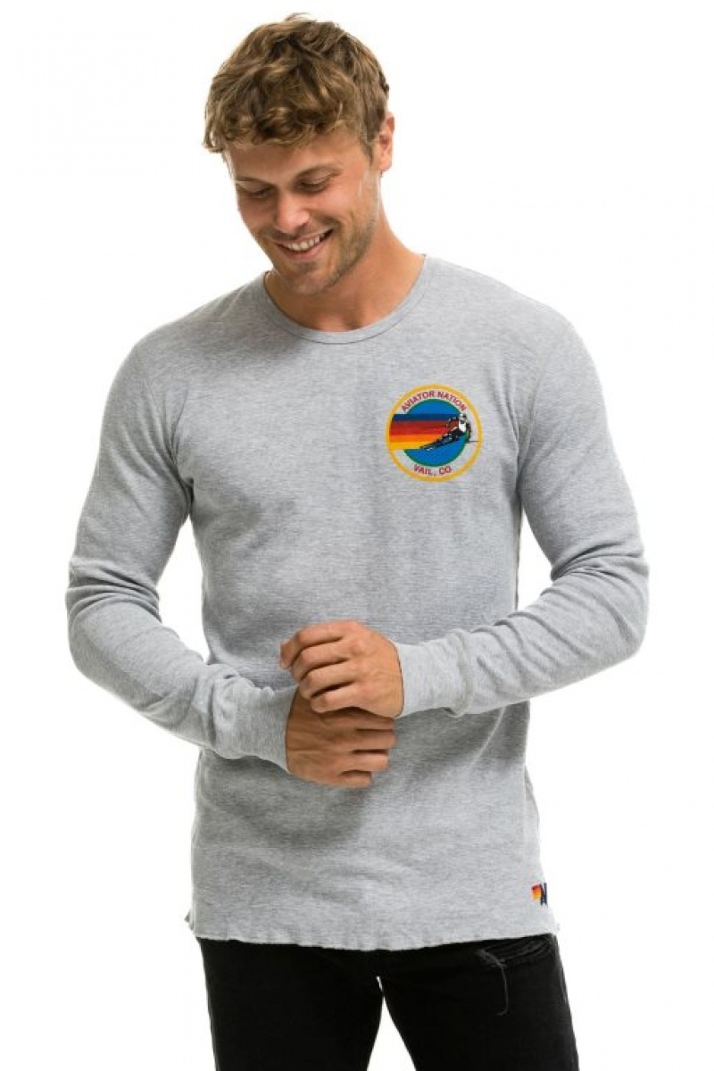 Manga Larga Aviator Nation Vail Thermal Hombre Grey | 71LQKZNHI