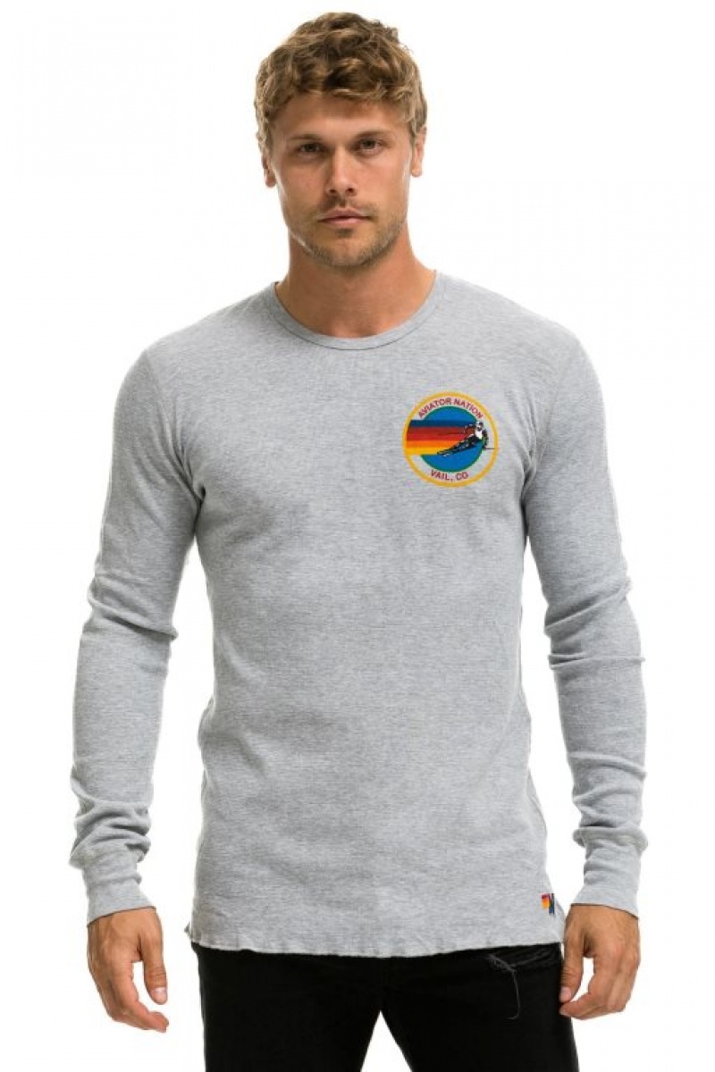 Manga Larga Aviator Nation Vail Thermal Hombre Grey | 71LQKZNHI