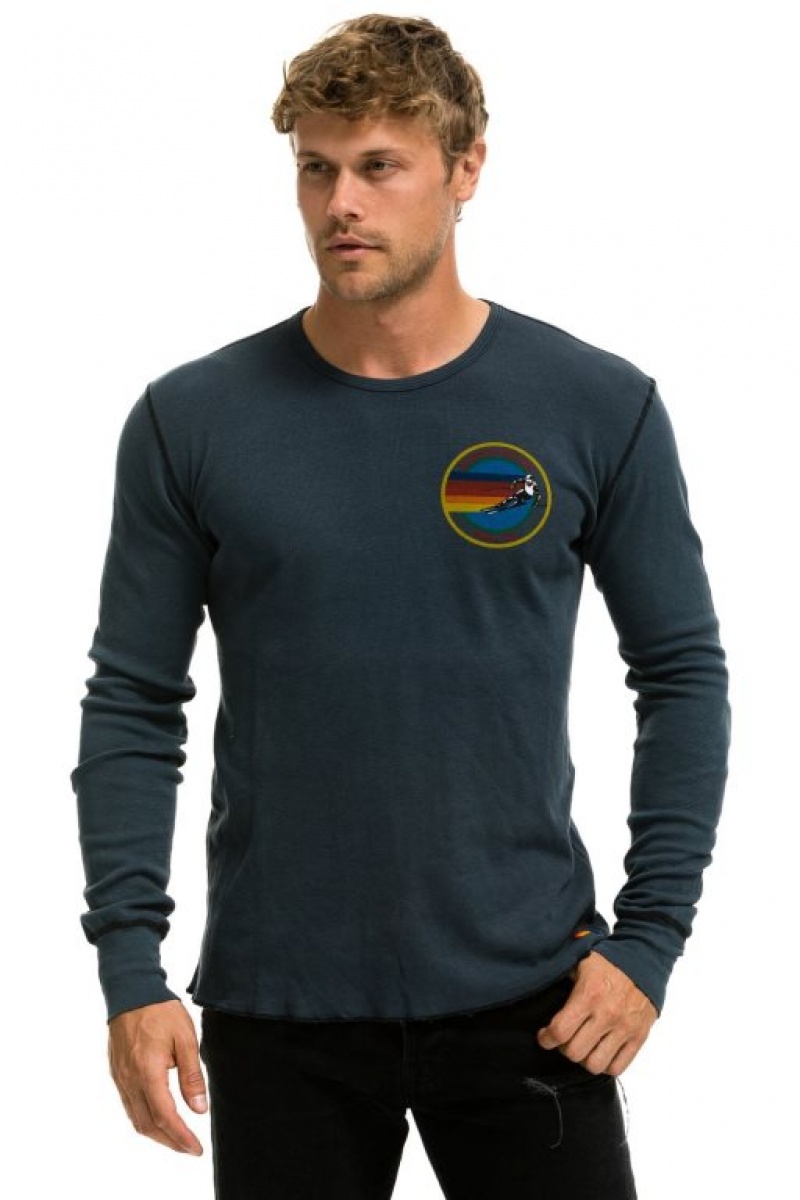 Manga Larga Aviator Nation Vail Thermal Hombre Grey | 71VHZOQAK