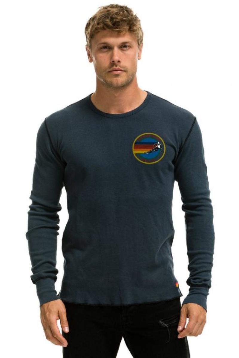 Manga Larga Aviator Nation Vail Thermal Hombre Grey | 71VHZOQAK