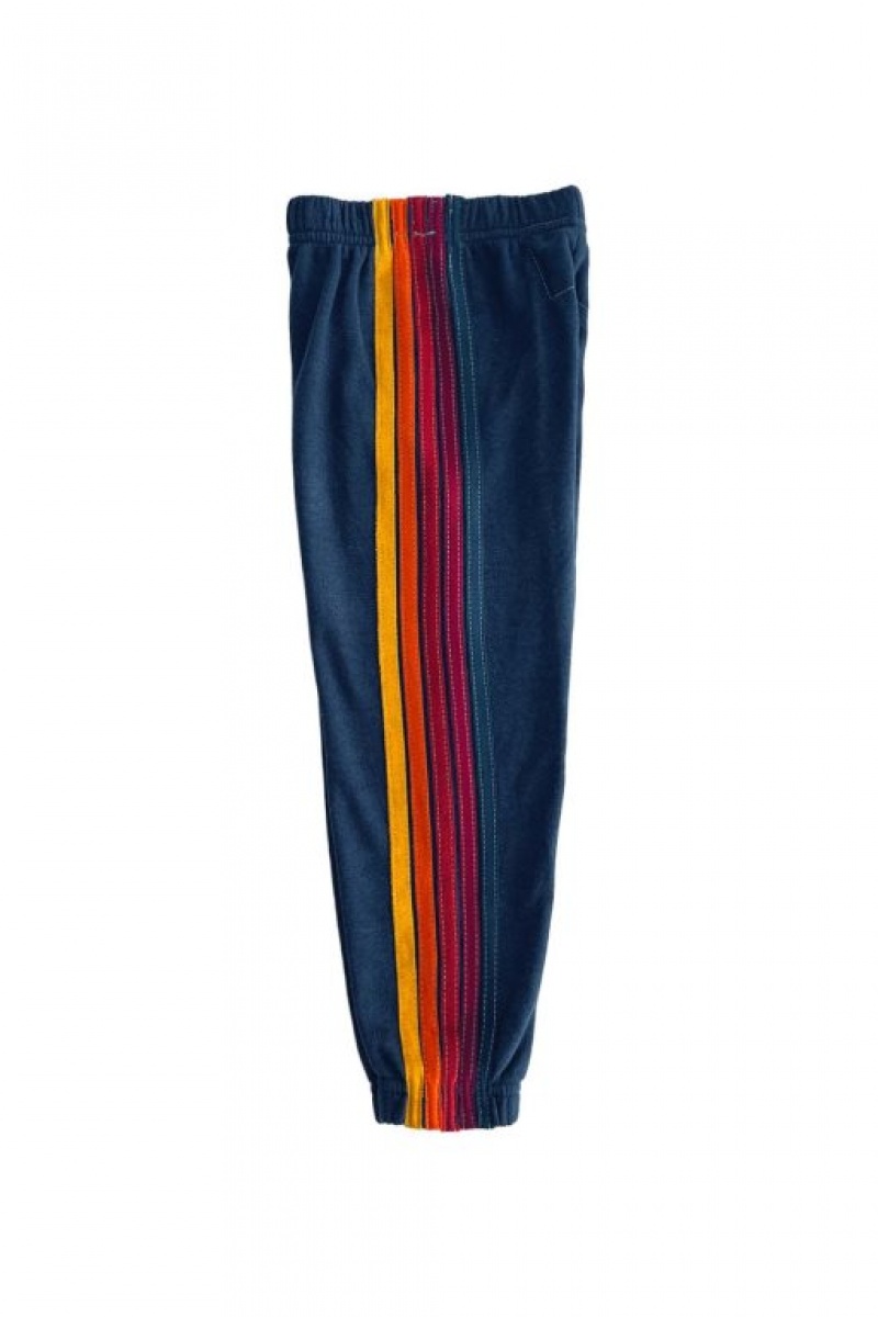 Pantalones Deportivos Aviator Nation 5 Stripe Niños Navy | 94ODZEMGU