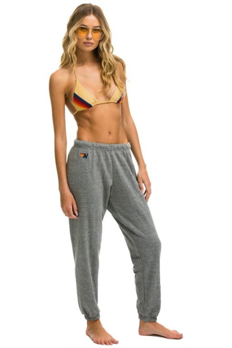 Pantalones Deportivos Aviator Nation 5 Stripe Mujer Grey / Grey | 36NBCJVRH
