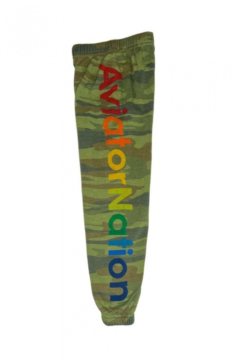 Pantalones Deportivos Aviator Nation Atx Niños Camo | 94LXNSAKG