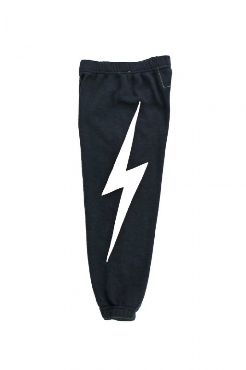 Pantalones Deportivos Aviator Nation Bolt Print Niños Grey / White | 94FLWTRQA