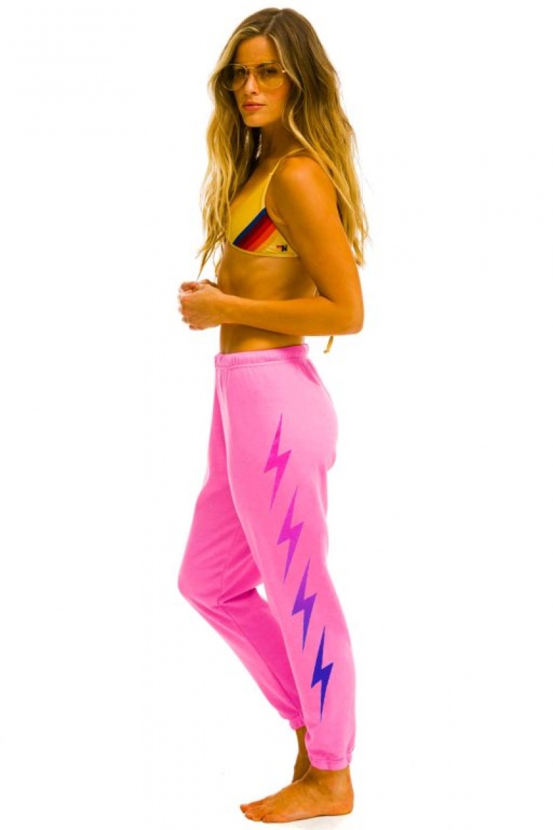 Pantalones Deportivos Aviator Nation Bolt Fade 4 Mujer Pink / Pink Purple | 35GCVEWXH