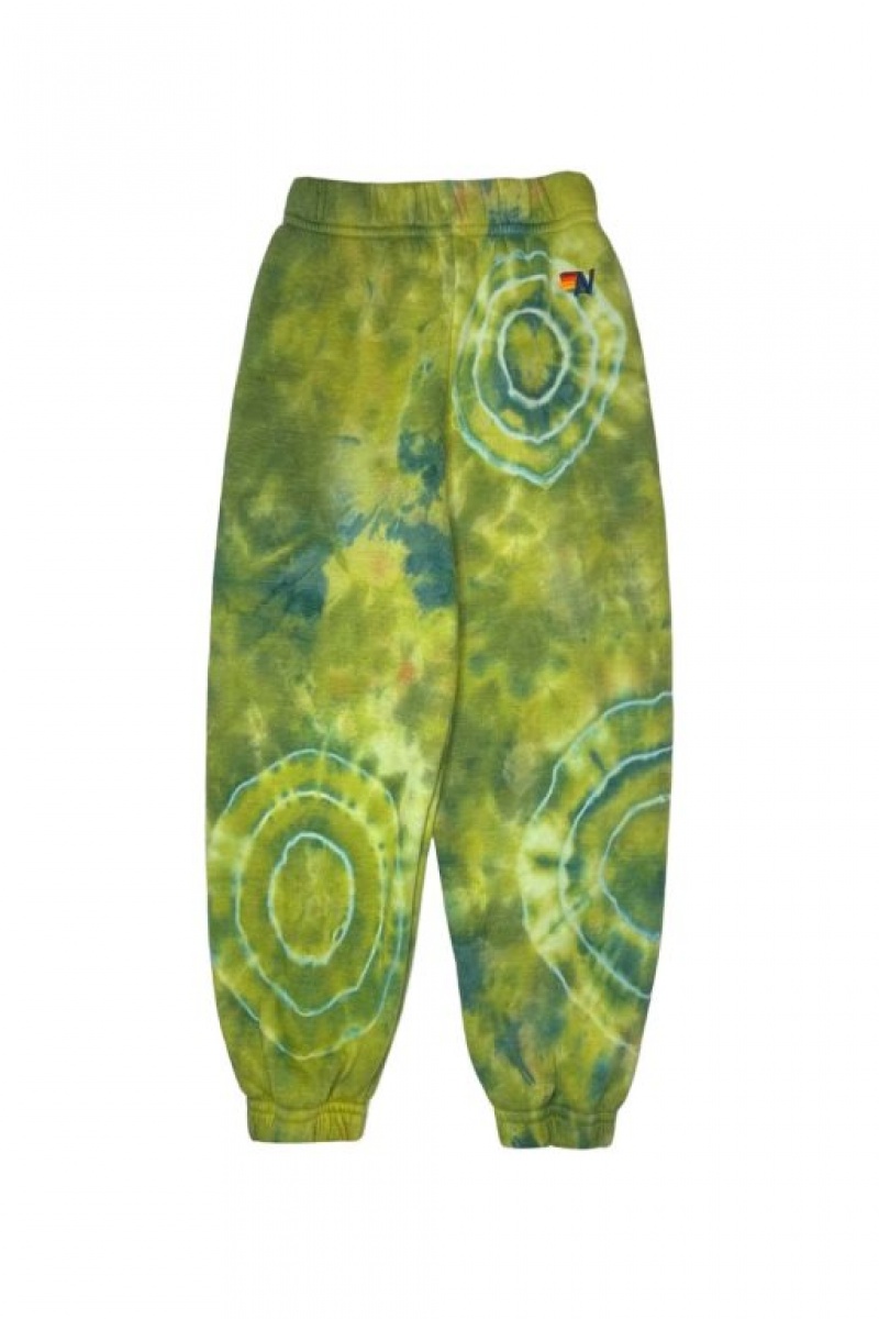 Pantalones Deportivos Aviator Nation Hand Dyed Niños Green Yellow | 94SFXEBUM