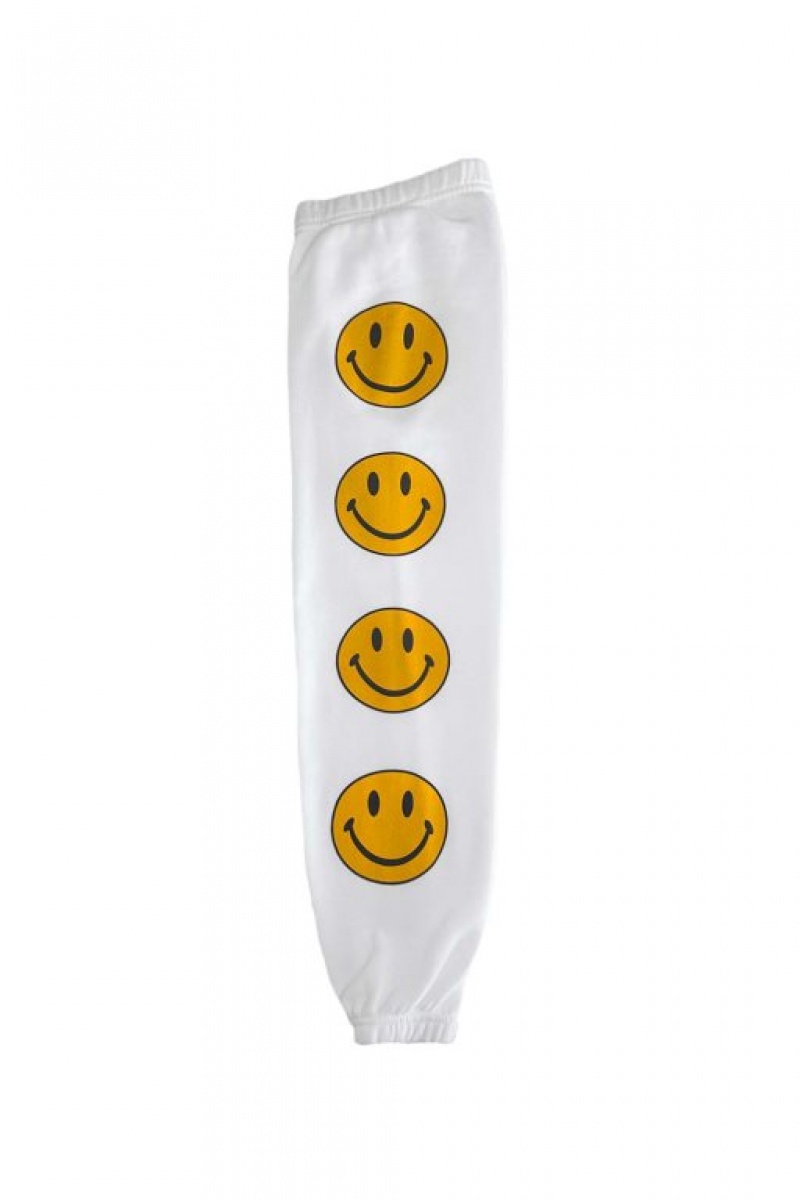 Pantalones Deportivos Aviator Nation Smiley 2 Niños White | 94DVIBKYO