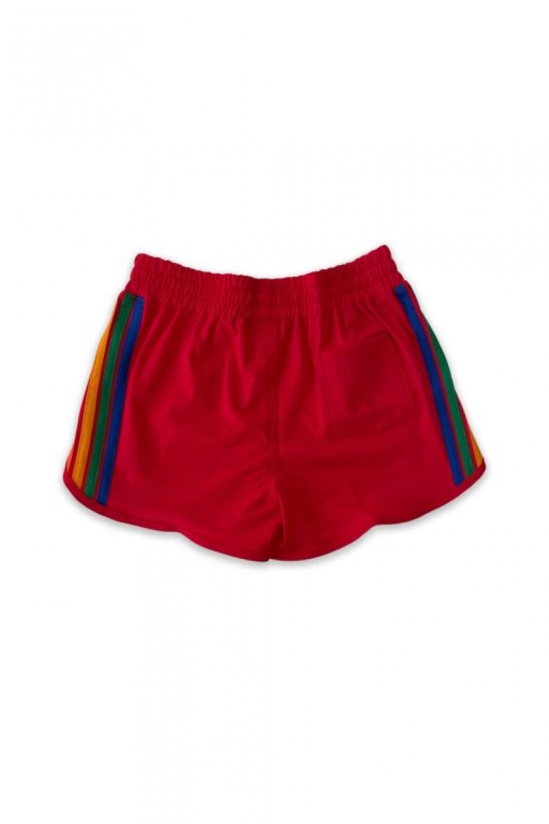 Short Aviator Nation 5 Stripe Flex Jogger Niños Red | 96JKHSRGY