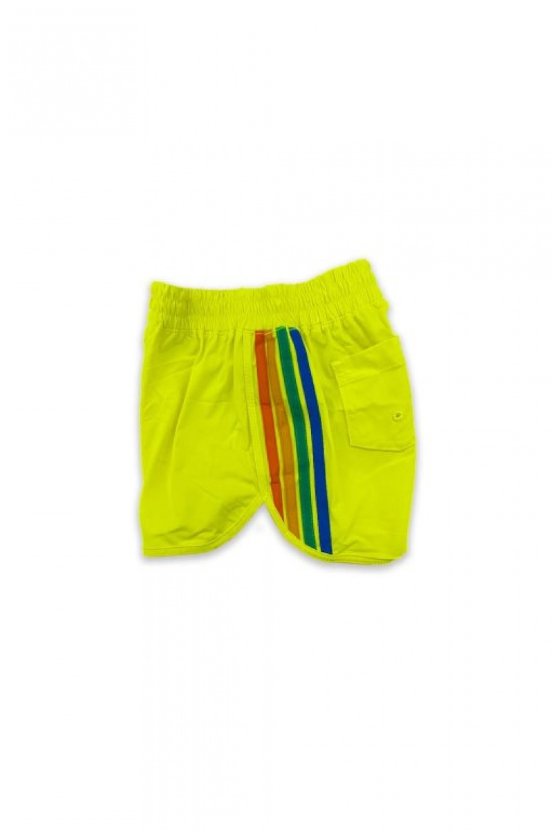 Short Aviator Nation 5 Stripe Flex Jogger Niños Yellow | 96LIPCJOD