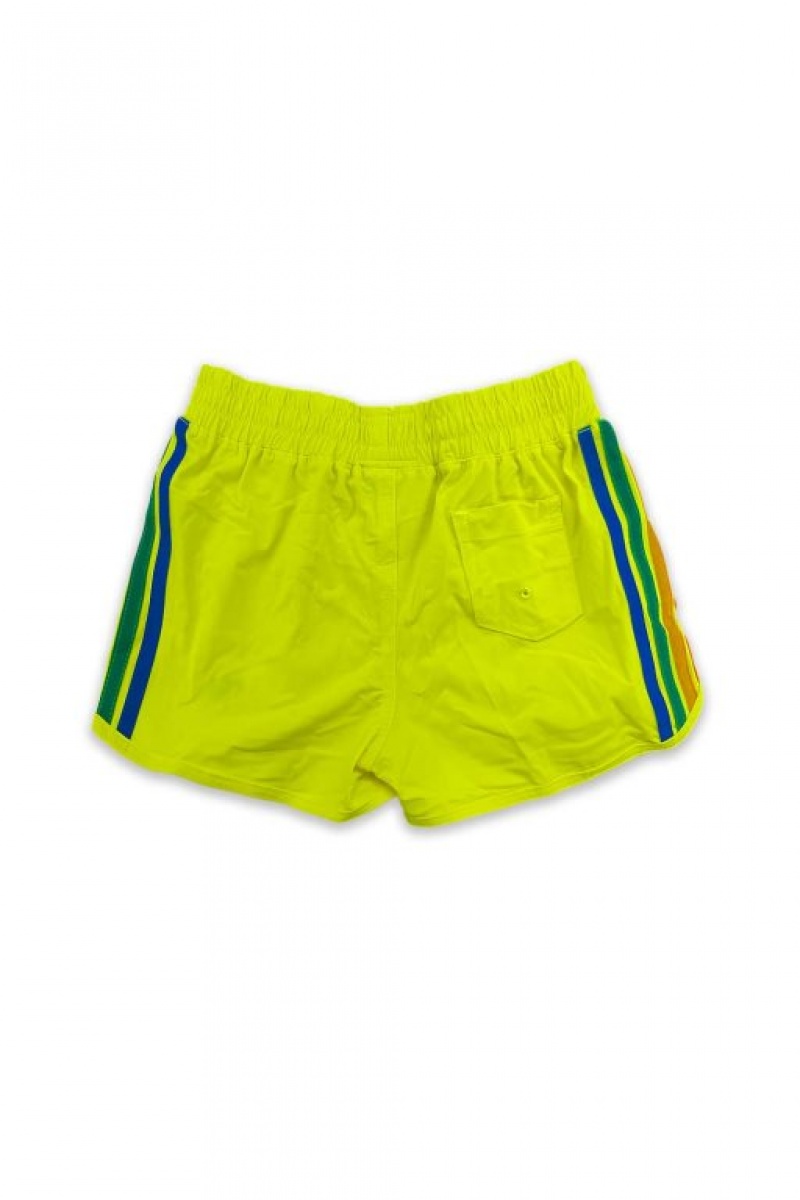 Short Aviator Nation 5 Stripe Flex Jogger Niños Yellow | 96LIPCJOD