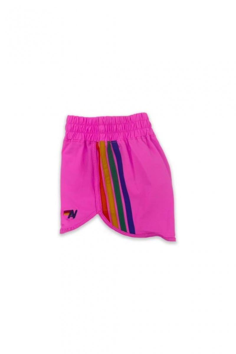 Short Aviator Nation 5 Stripe Flex Jogger Niños Pink | 96METLCZY