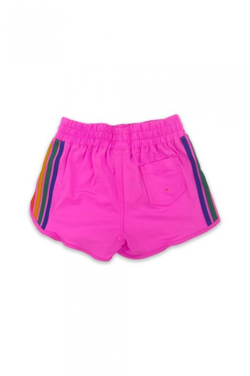 Short Aviator Nation 5 Stripe Flex Jogger Niños Pink | 96METLCZY