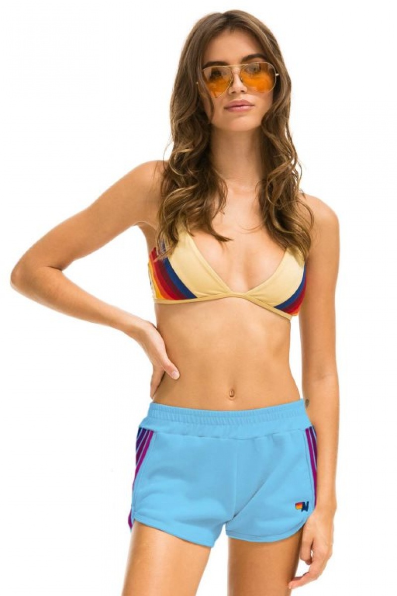 Short Aviator Nation 5 Stripe Jogger Mujer Blue / Pink / Purple | 42XIWMNYO