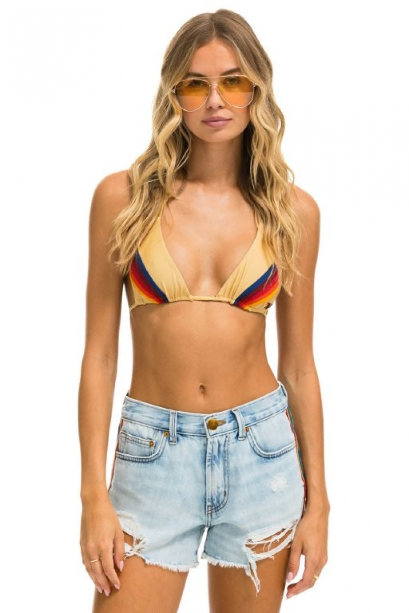 Short Aviator Nation Bolt Stripe Boyfriend Cutoff Jean Mujer Super Light | 46NDXUBPY