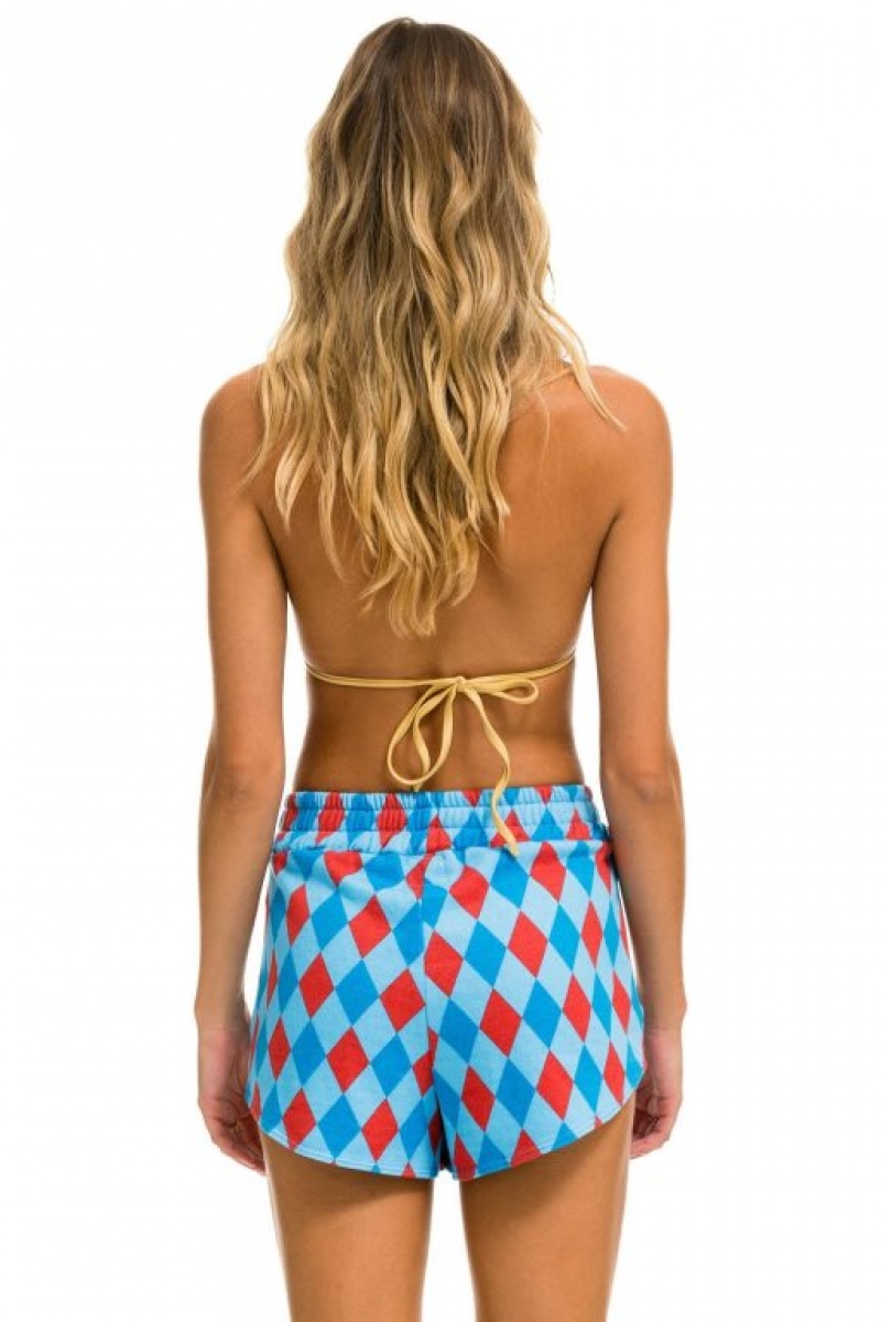 Short Aviator Nation Diamond Repeat Lounger Mujer Blue | 46GEJBLKO