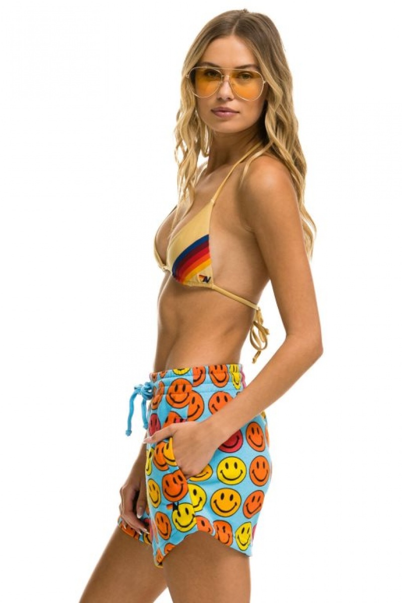 Short Aviator Nation Smiley Bingo Lounger Mujer Blue | 43FWYSGXU
