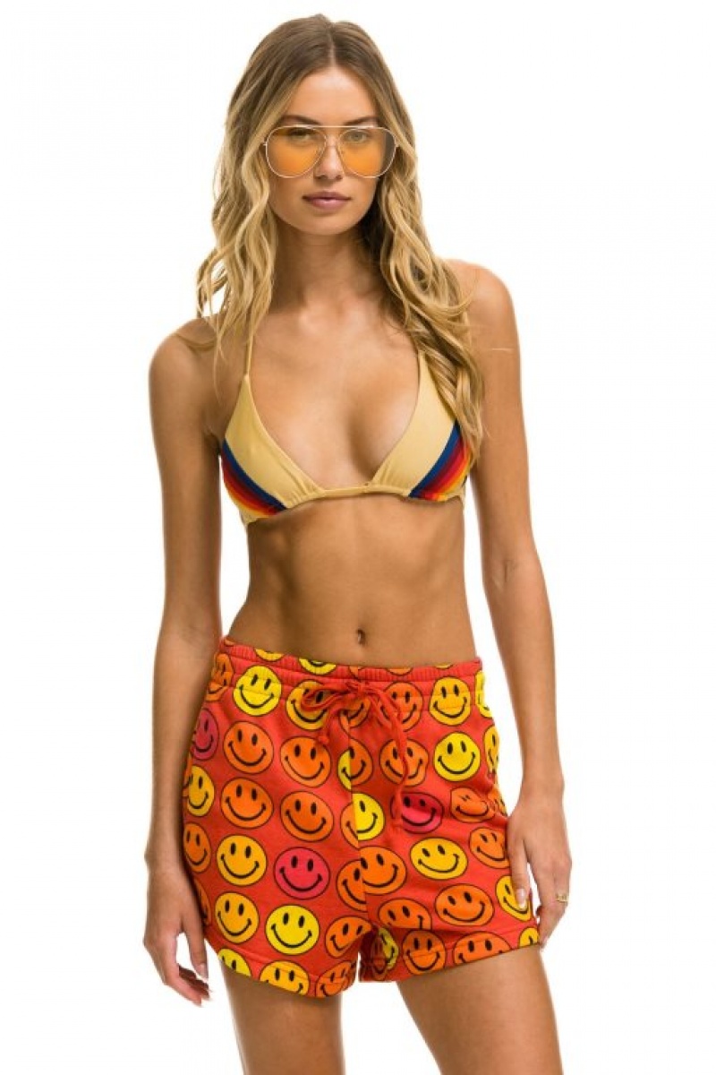 Short Aviator Nation Smiley Bingo Lounger Mujer Red | 43GTLZVUM