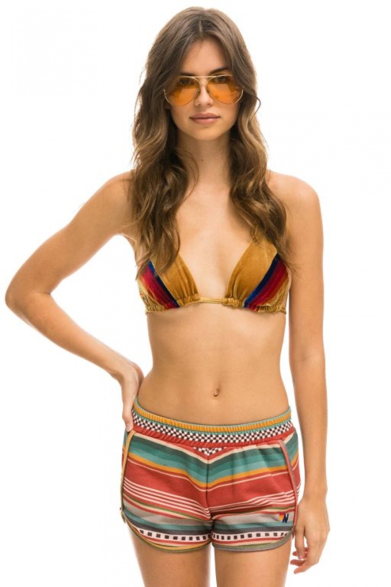 Short Aviator Nation Tulum Rainbow Jogger Mujer Red | 43COKJYLZ