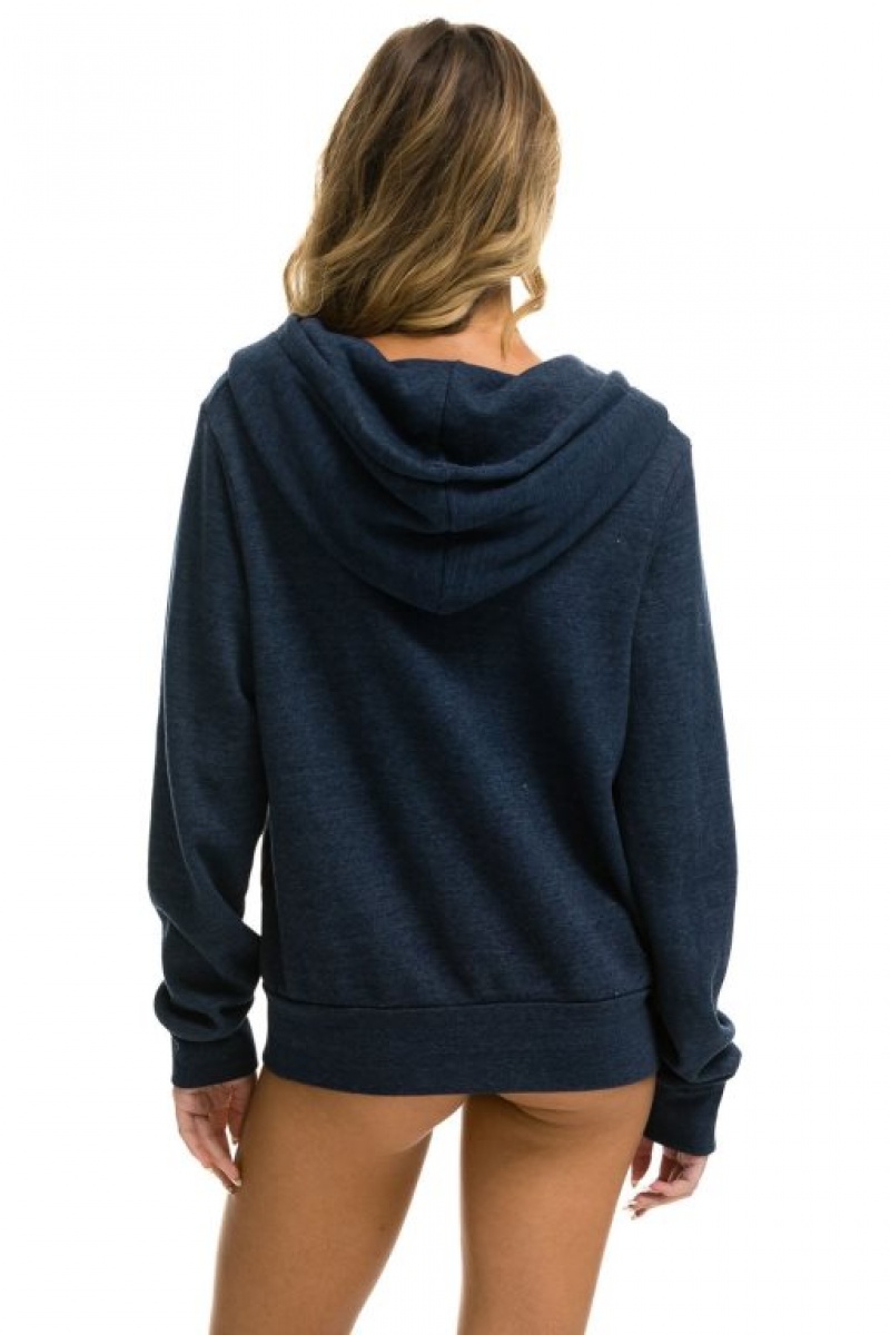 Sudadera con Capucha Aviator Nation 5 Stripe Mujer Navy | 04MWXYPRN