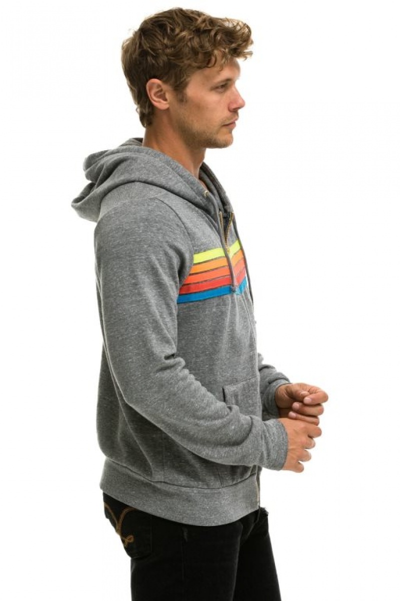 Sudadera con Capucha Aviator Nation 5 Stripe Mujer Grey / Multicolor | 04PTUQXCR