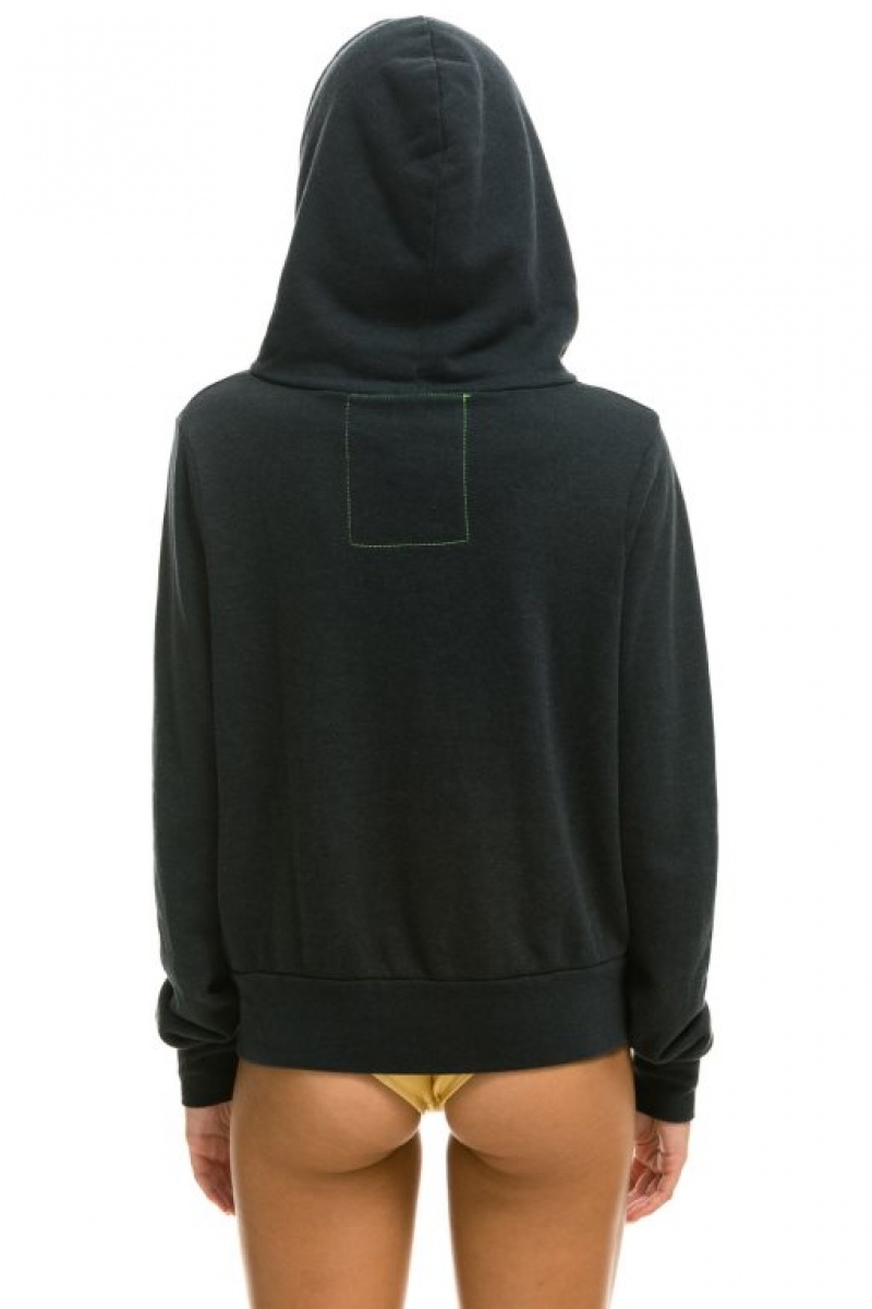 Sudadera con Capucha Aviator Nation 5 Stripe Mujer Grey / Blue | 04VWNAJKL