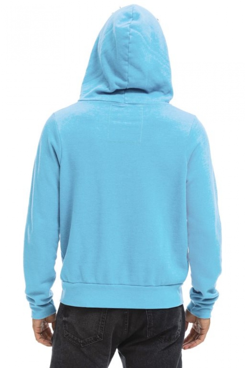 Sudadera con Capucha Aviator Nation 5 Stripe Hombre Blue / Yellow / Purple | 62JUGOXWB
