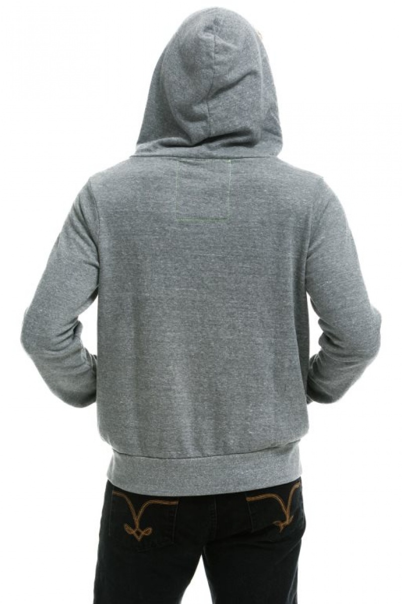 Sudadera con Capucha Aviator Nation 5 Stripe Hombre Grey / Blue | 62VFWKBGZ