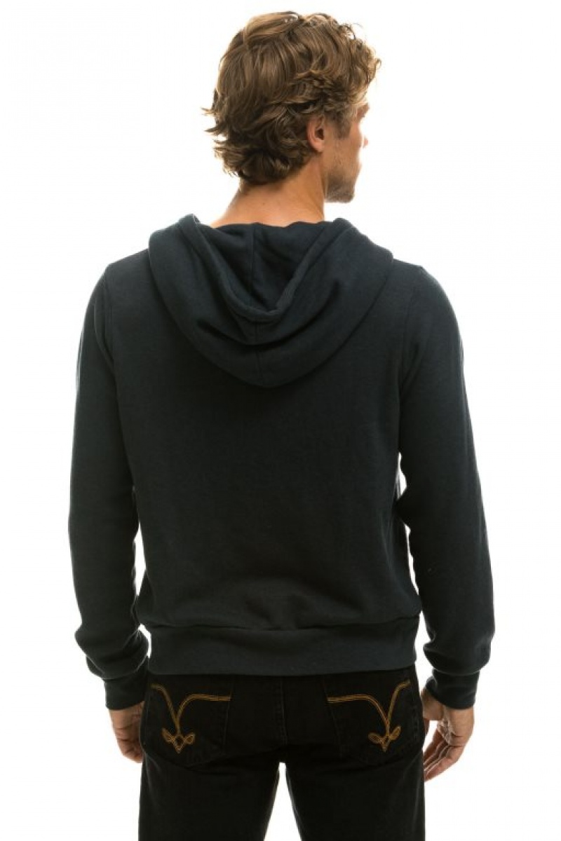 Sudadera con Capucha Aviator Nation 5 Stripe Hombre Grey / Grey | 62XTJRLIG