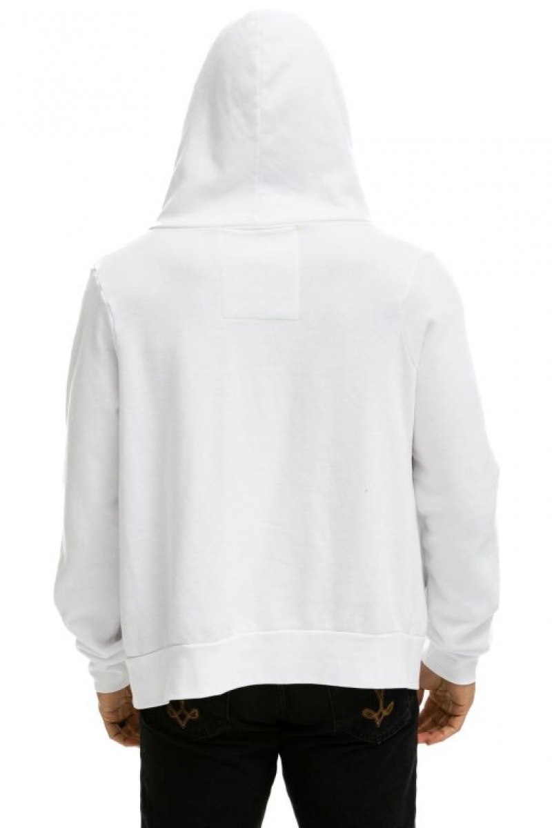 Sudadera con Capucha Aviator Nation 5 Stripe Mujer White | 03TMRZSOE