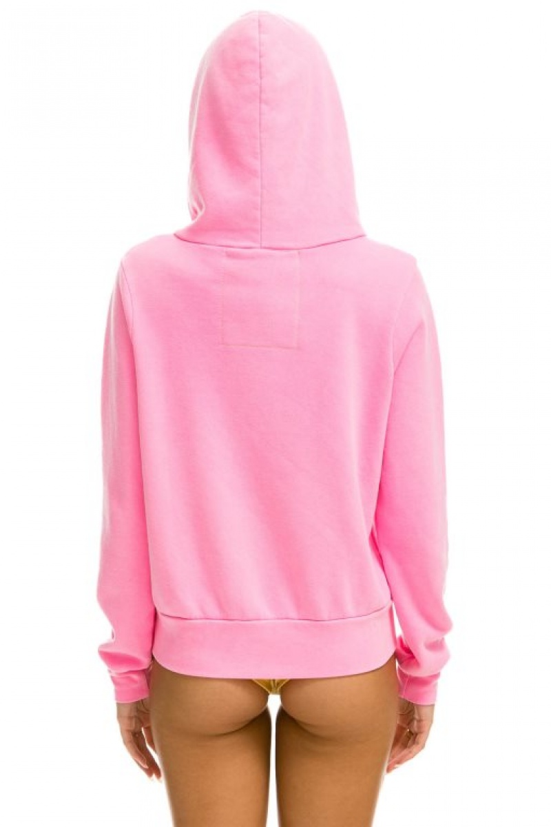Sudadera con Capucha Aviator Nation 5 Stripe Mujer Pink | 04JUBPYCF