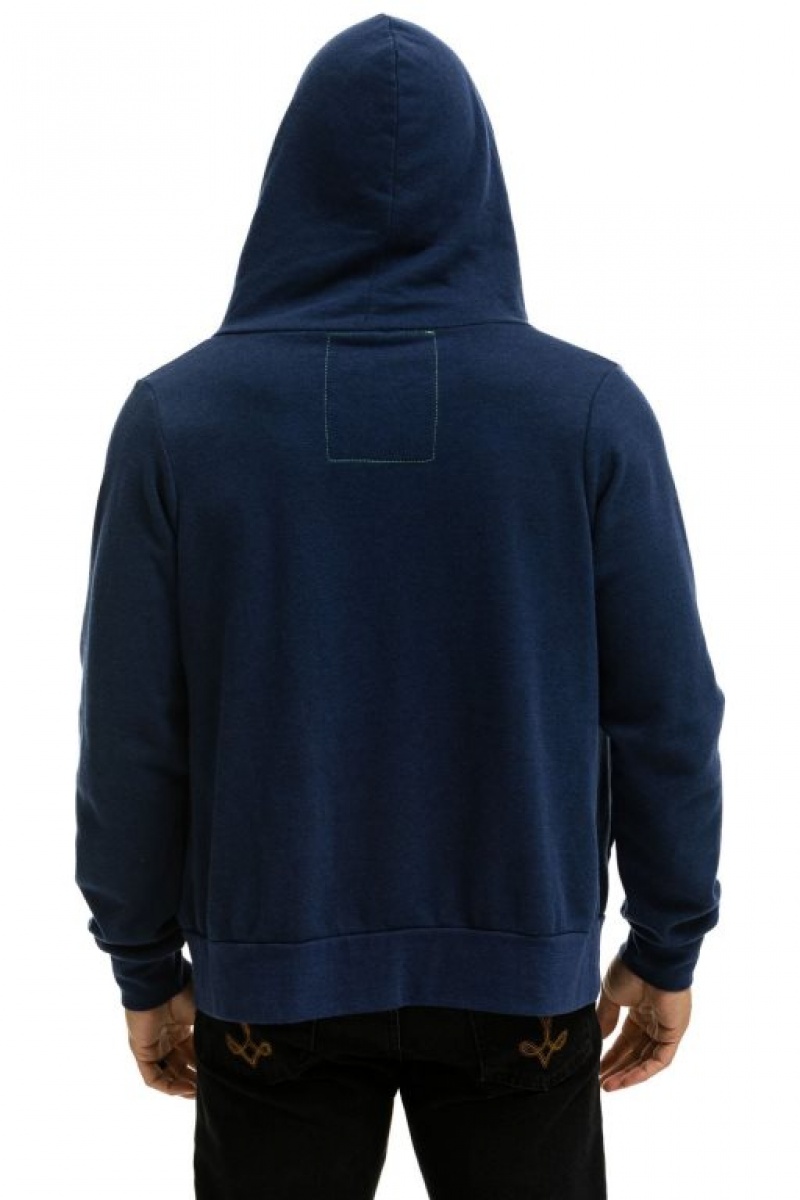 Sudadera con Capucha Aviator Nation 5 Stripe Mujer Navy / Blue | 04LMCRDUQ