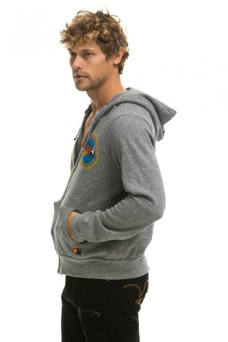 Sudadera con Capucha Aviator Nation Aspen Hombre Grey | 62AOLRNSY