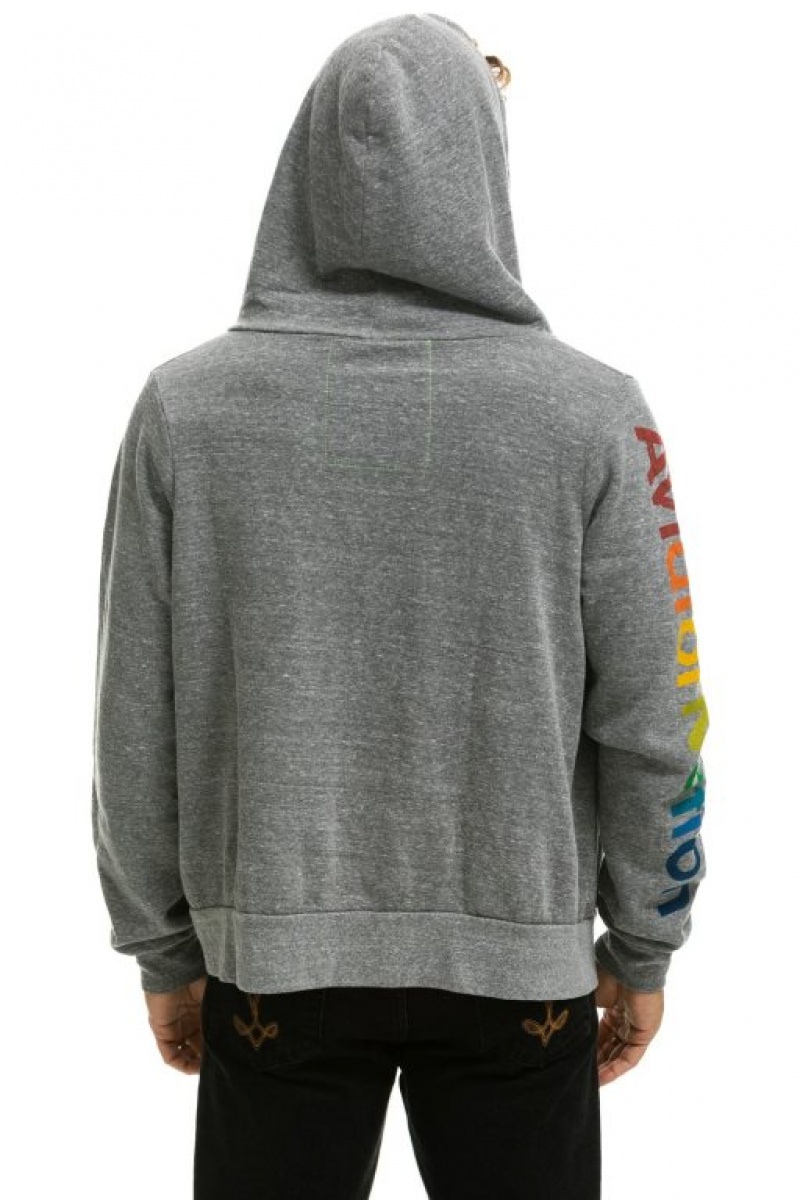 Sudadera con Capucha Aviator Nation Aspen Hombre Grey | 62AOLRNSY