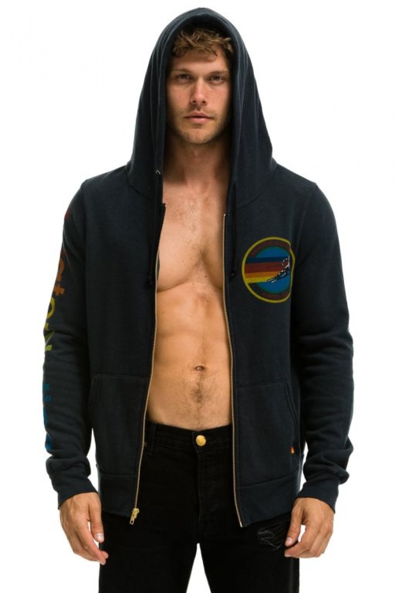 Sudadera con Capucha Aviator Nation Aspen Hombre Grey | 62BUHSEVR