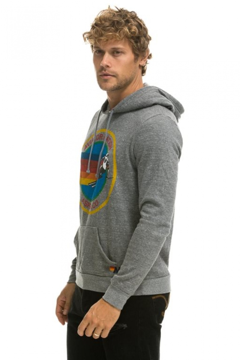Sudadera con Capucha Aviator Nation Aspen Pullover Hombre Grey | 64OYDHMST