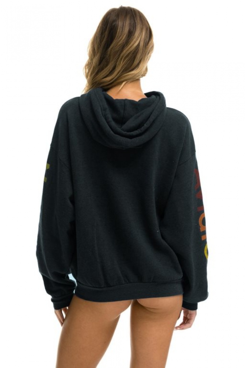 Sudadera con Capucha Aviator Nation Austin Relaxed Pullover Mujer Grey | 08FUWRLPK
