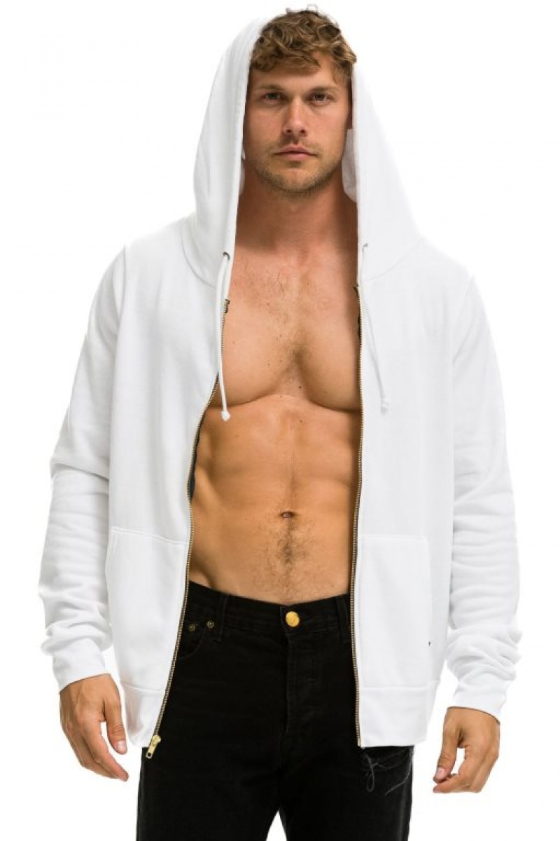 Sudadera con Capucha Aviator Nation Bolt Hombre White | 60ECJQVWA