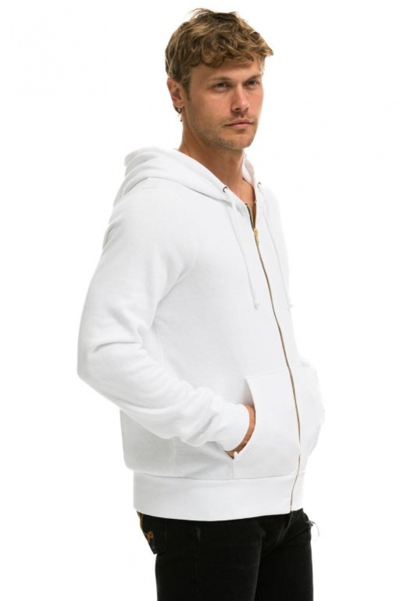 Sudadera con Capucha Aviator Nation Bolt Hombre White | 60ECJQVWA